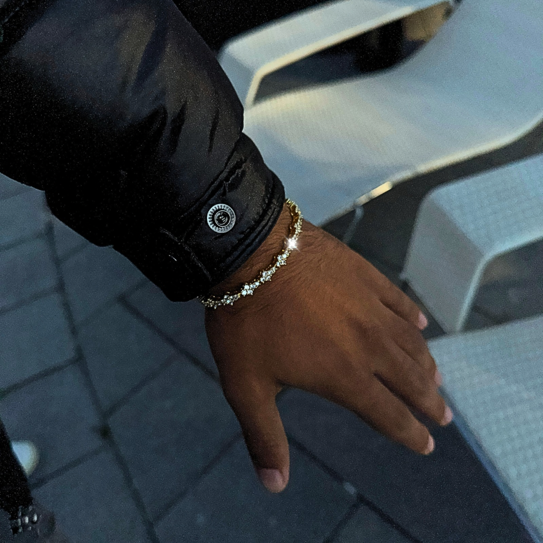 ICED ROSECOMB ARMBAND - 18K GOLD