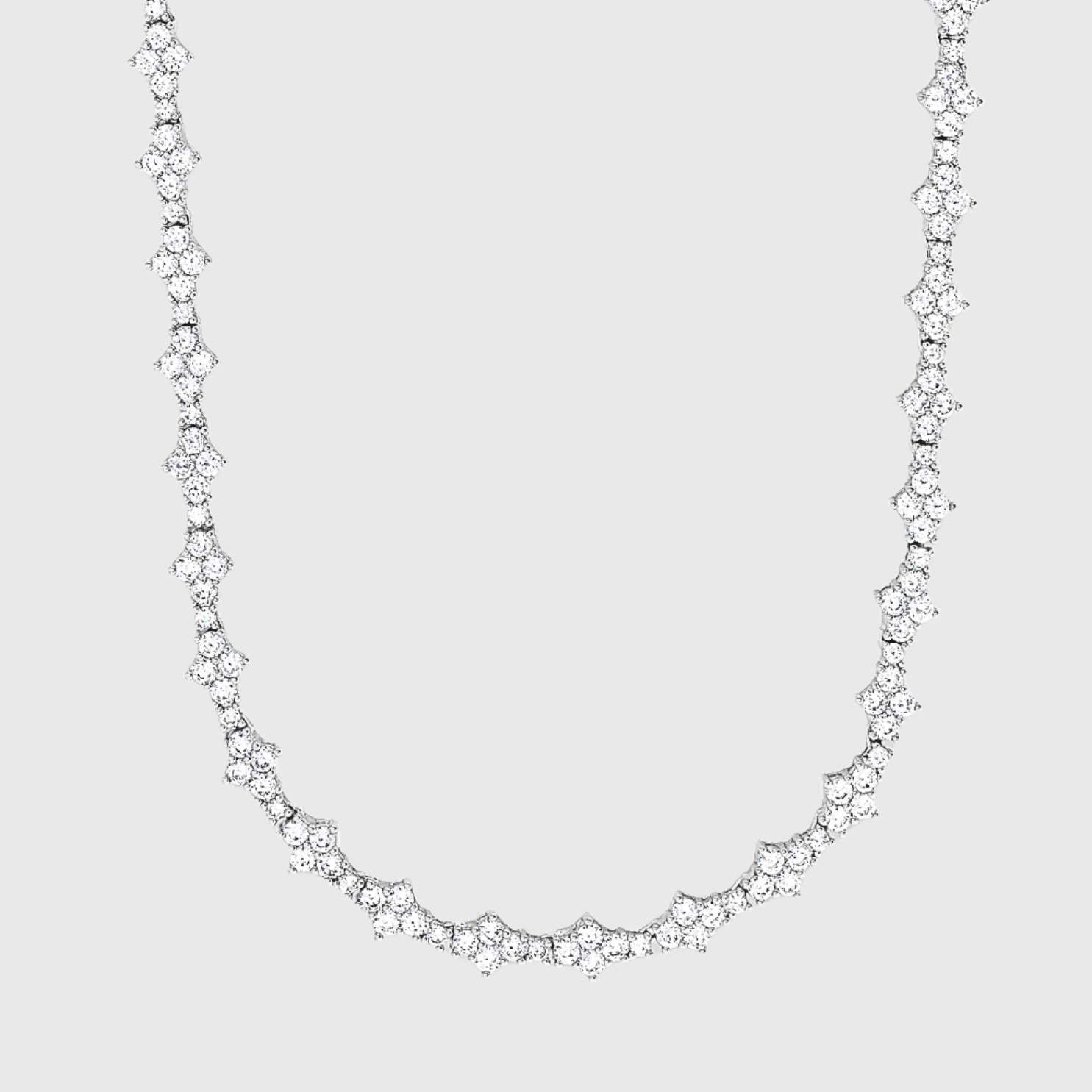 ICED ROSECOMB HALSKETTE - WEISSGOLD