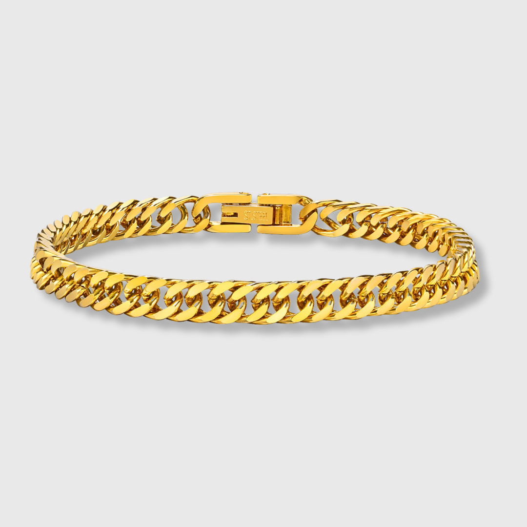 CLEAN CUBANA ARMBAND - 8MM 18K GOLD