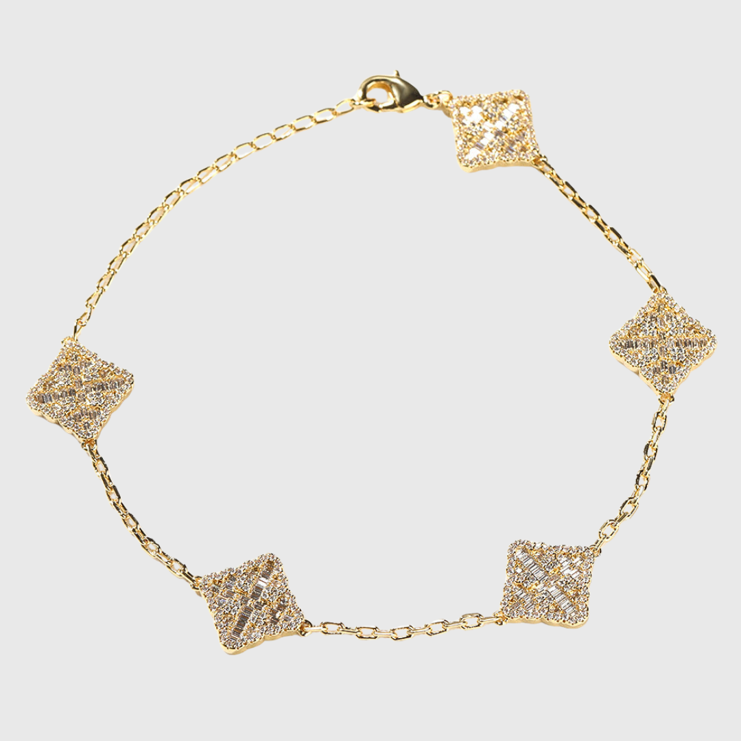 ICED CLOVER ARMBAND - 18K GOLD
