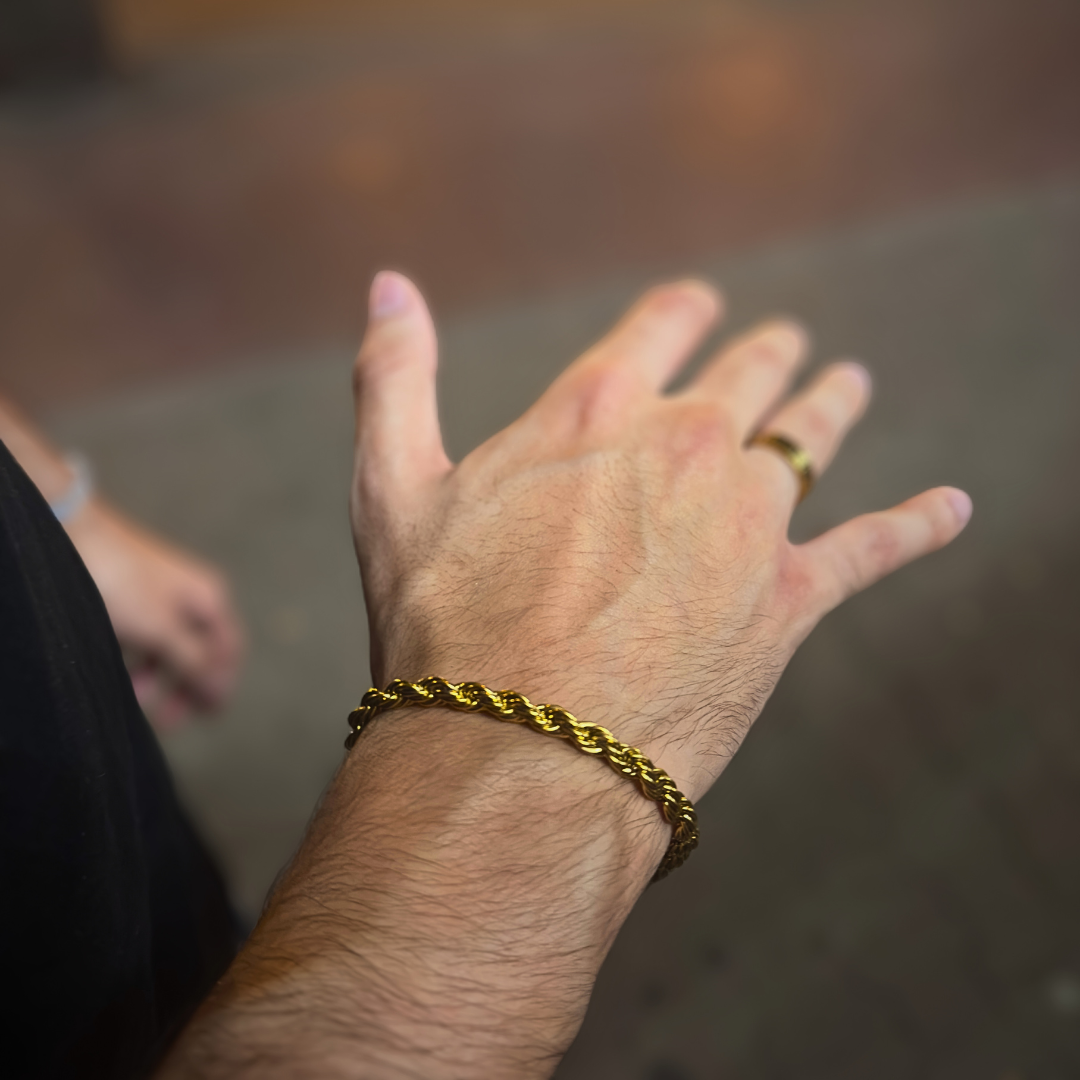 CLEAN ROPE ARMBAND - 6MM 18K GOLD