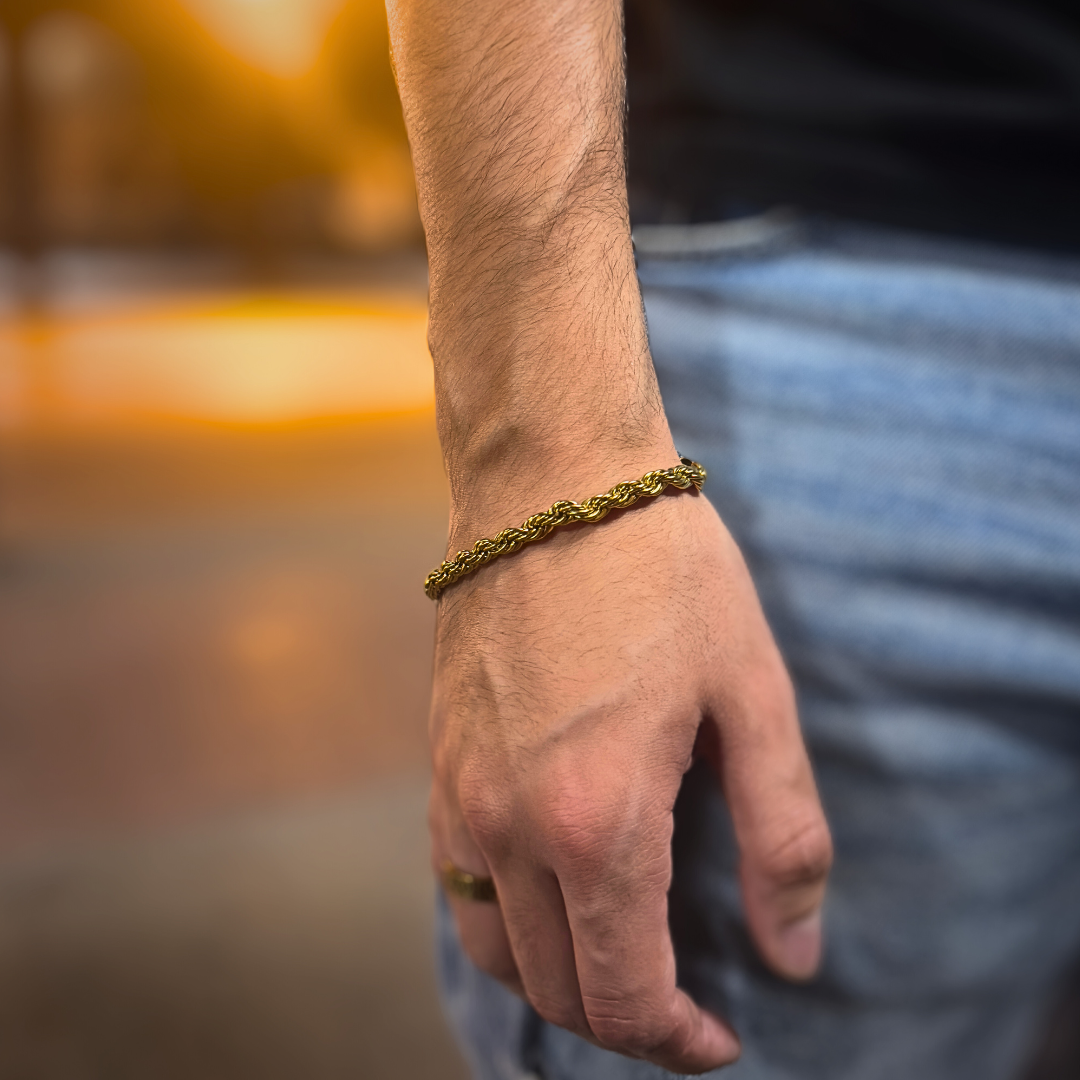 CLEAN ROPE ARMBAND - 6MM 18K GOLD
