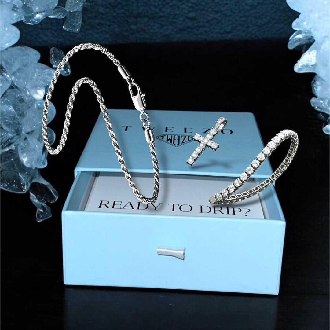 Clean Icy Cross Comb S925 - Weissgold