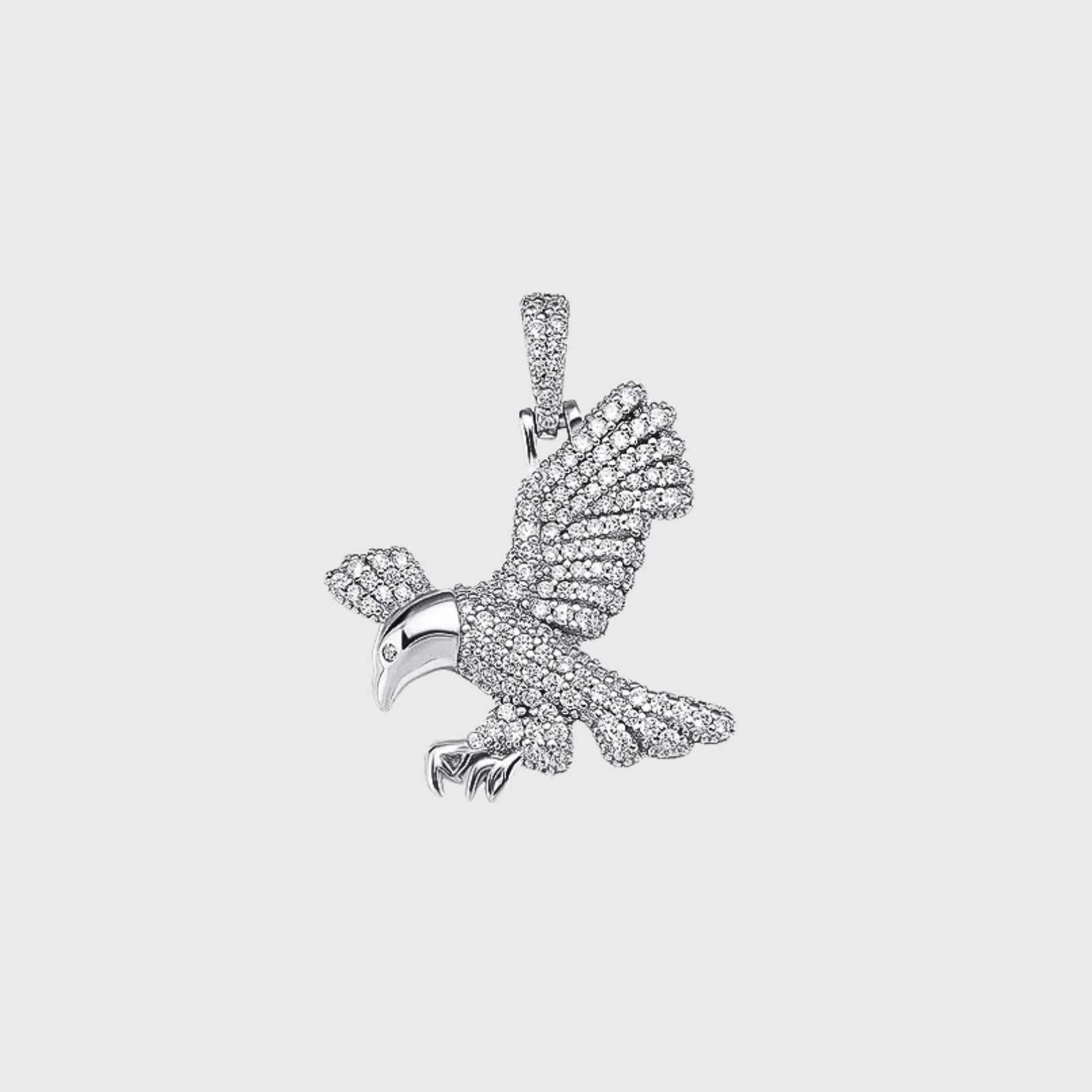Iced Adler Anhänger S925 - Weissgold