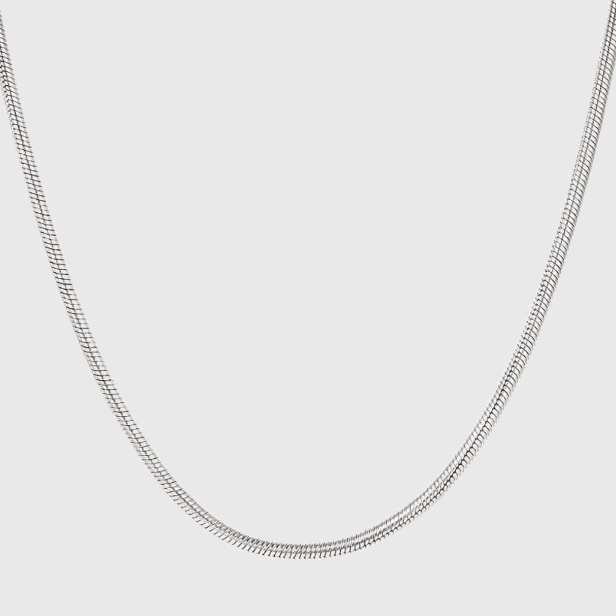 Clean Snake Halskette 3MM S925 - Weissgold