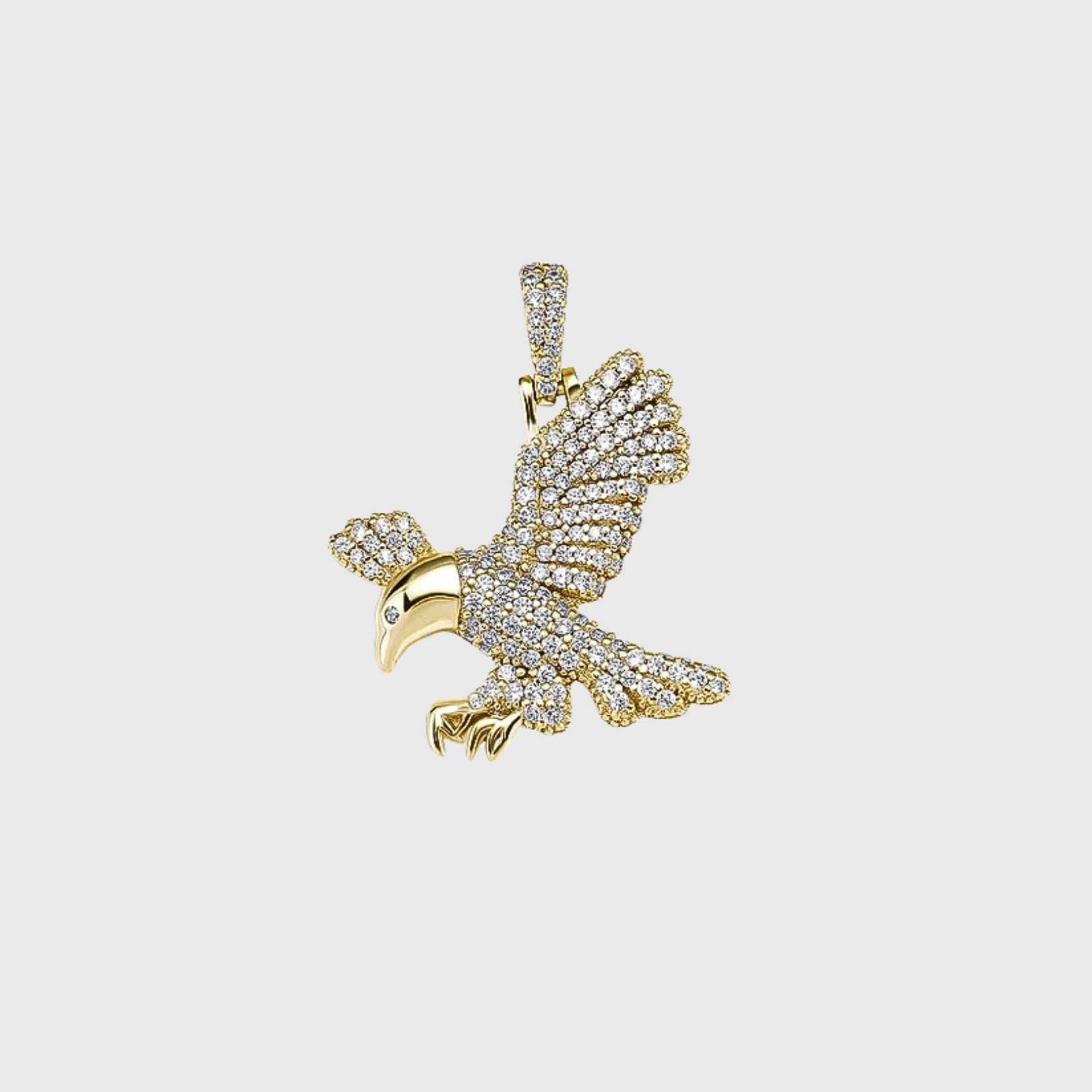 Iced Adler Anhänger S925 - 18K Gold