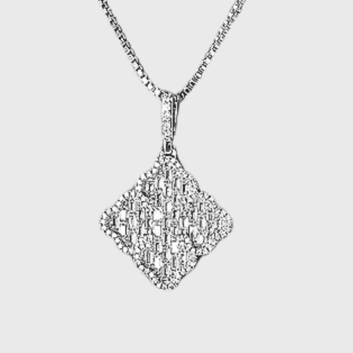 ICED CLOVER ANHÄNGER - WEISSGOLD