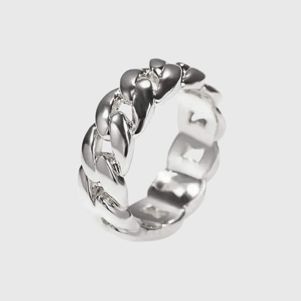 Clean Cuban Ring - Weissgold