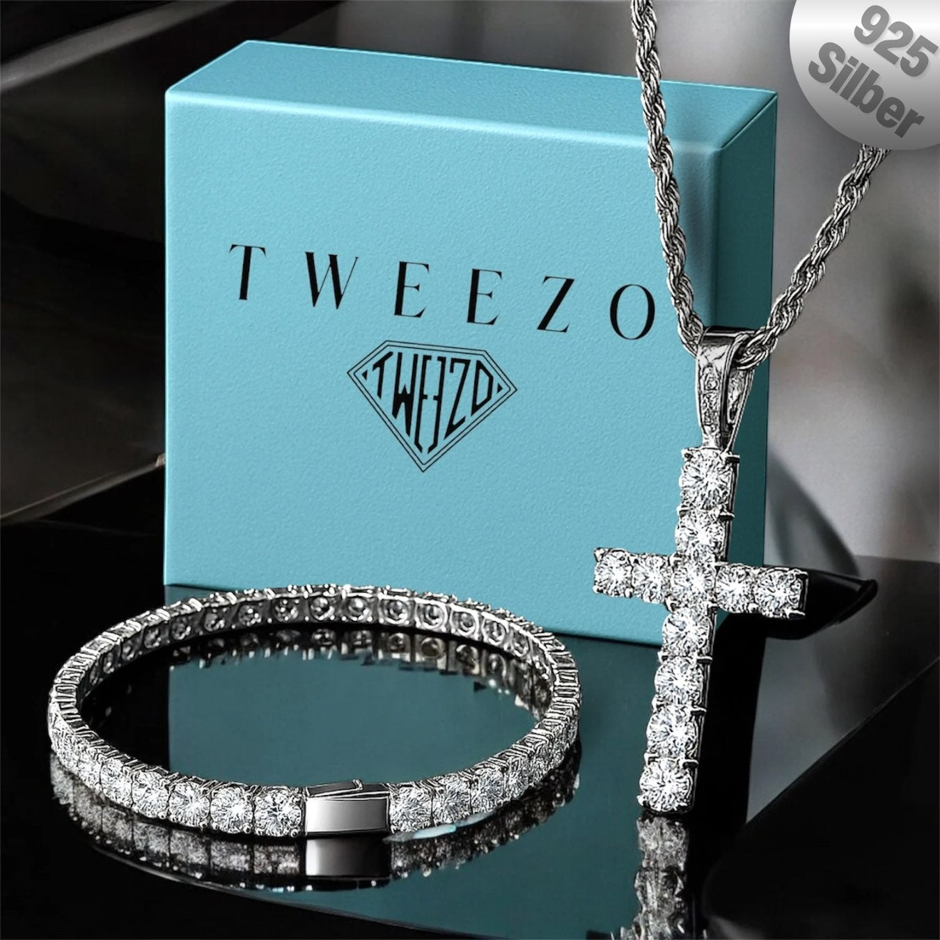 Clean Icy Cross Comb S925 - Weissgold