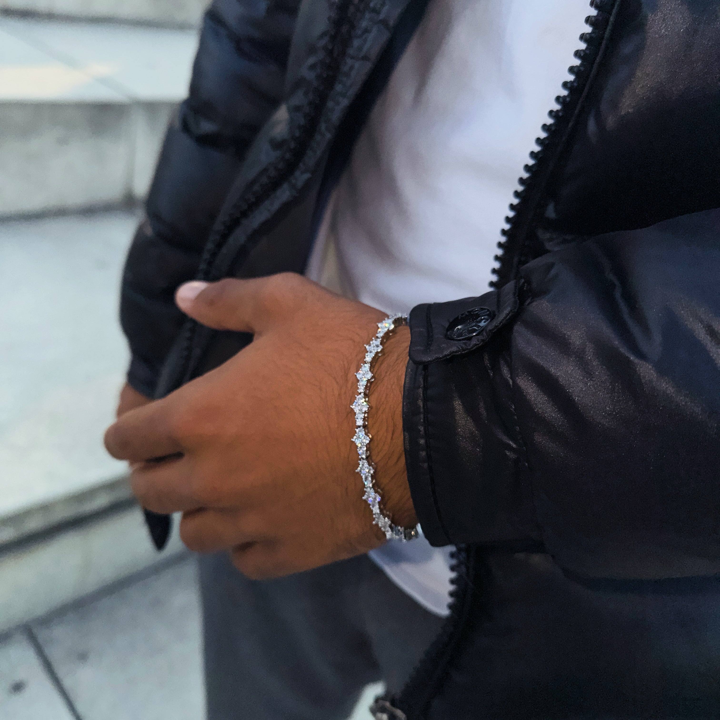 ICED ROSECOMB ARMBAND - WEISSGOLD