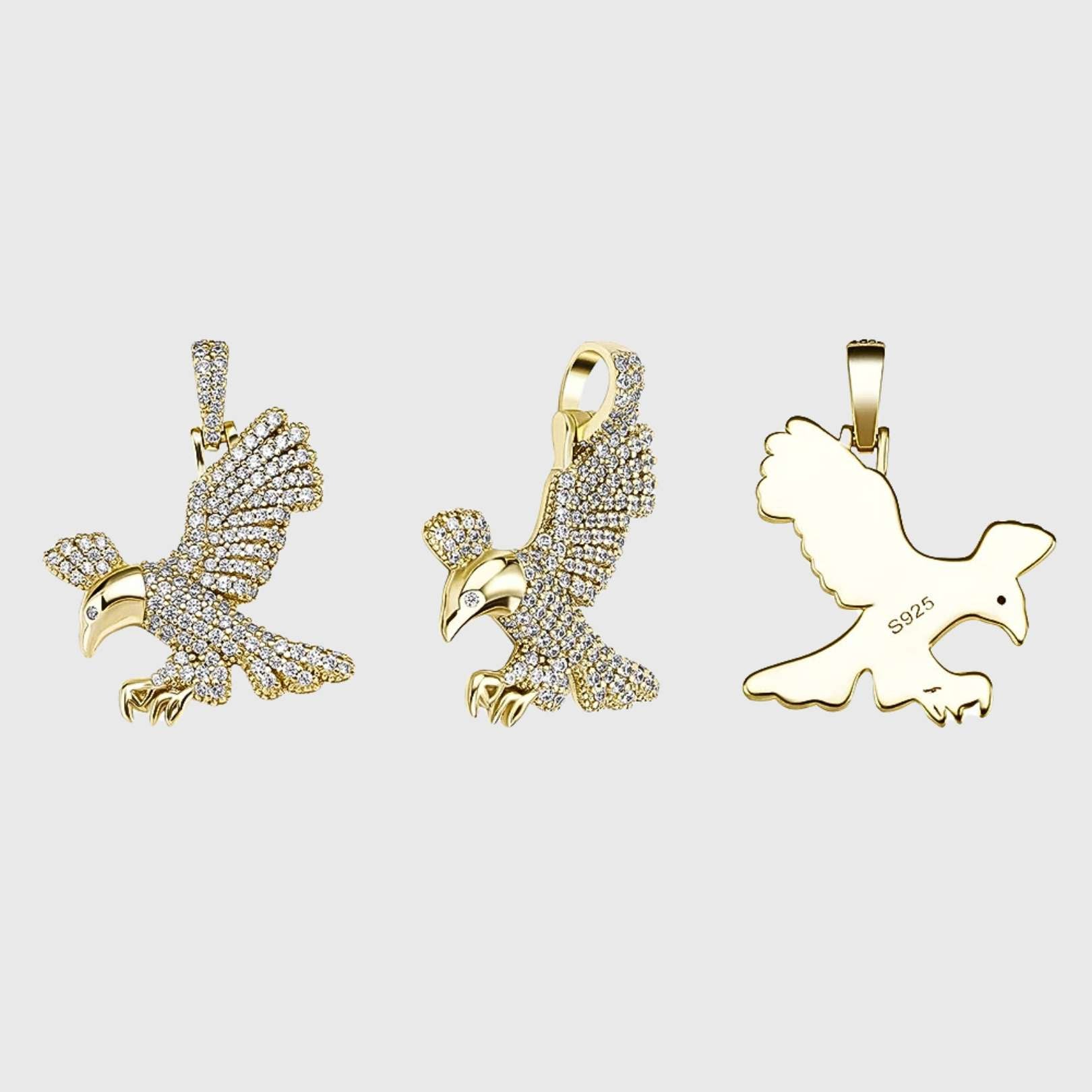 Iced Adler Anhänger S925 - 18K Gold