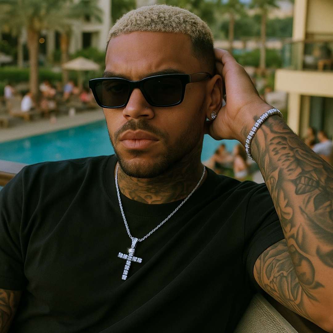 ICE KREUZ ANHÄNGER S925 - WEISSGOLD