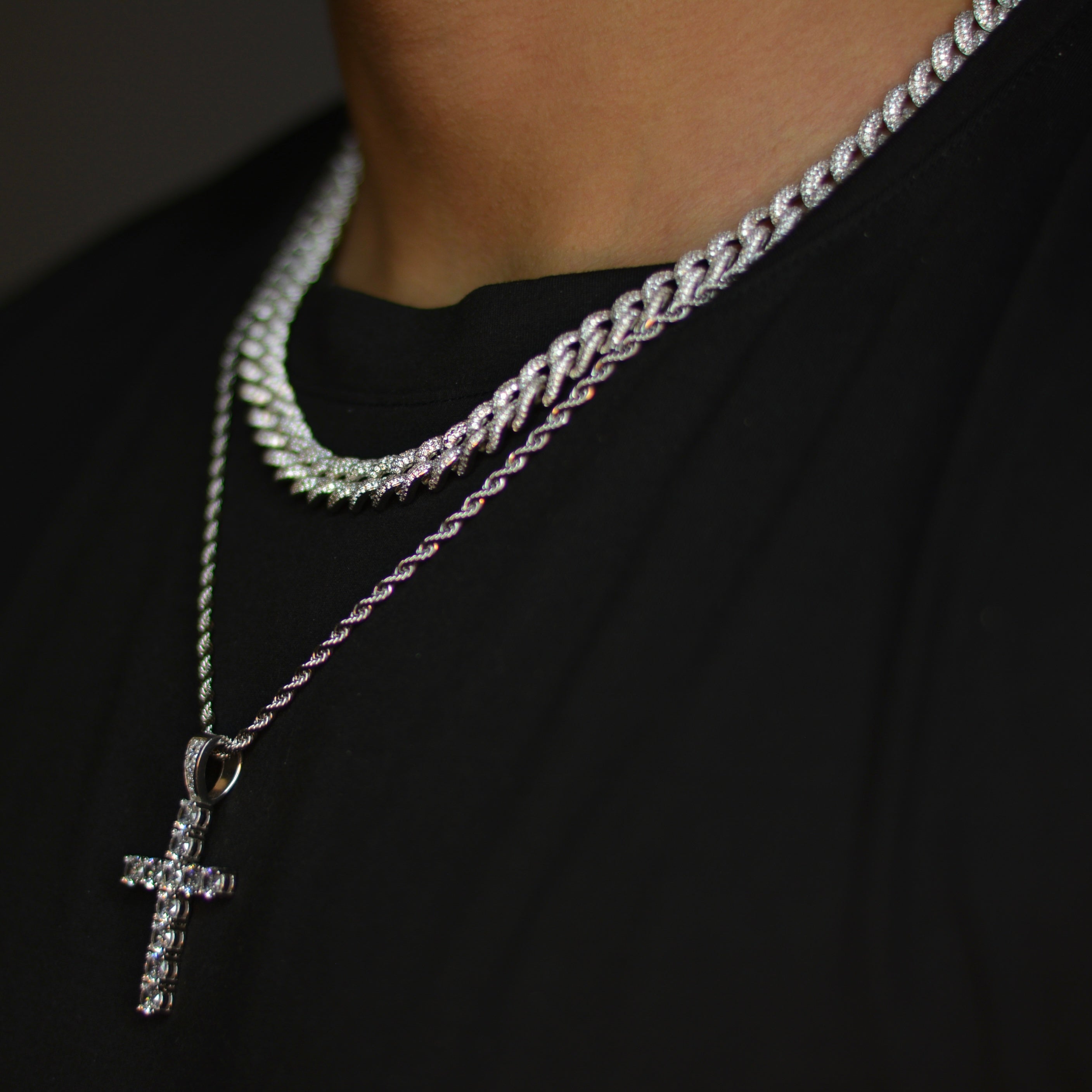 Premium Iced Cuban Blessed Set 10MM - Weissgold