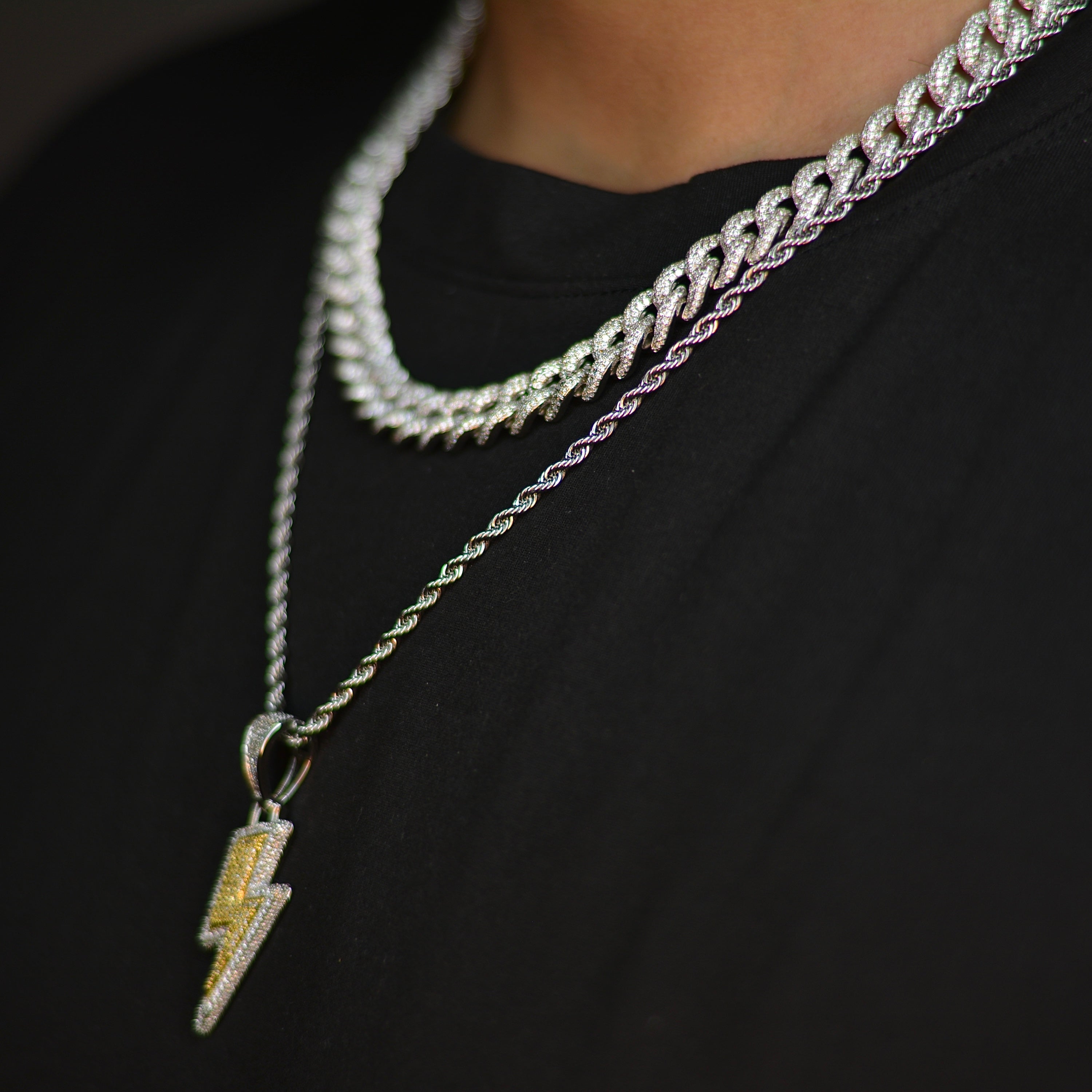 Premium Iced Cuban Blitz Set 10MM - Weissgold