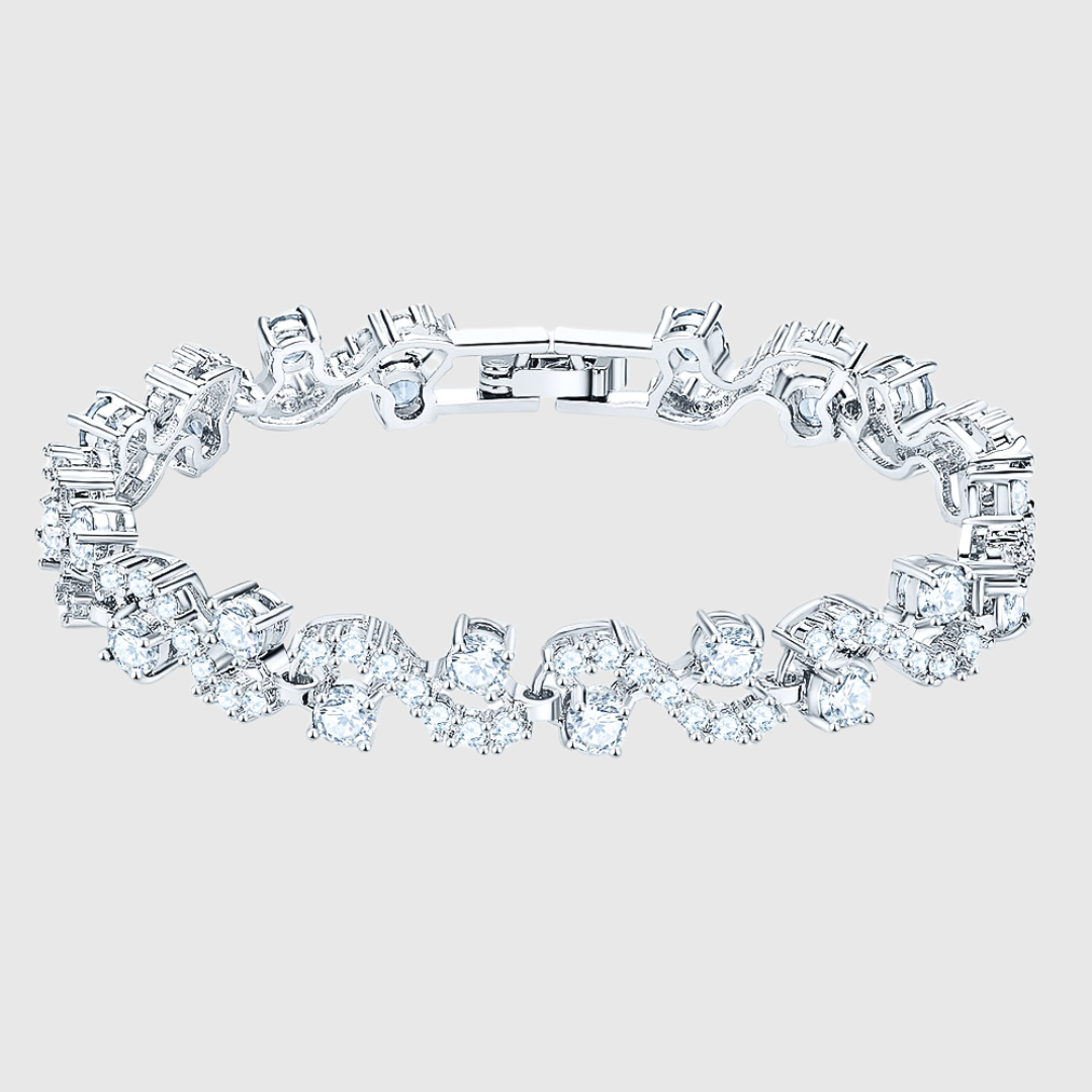 ICED ARCTIC WAVE ARMBAND - WEISSGOLD