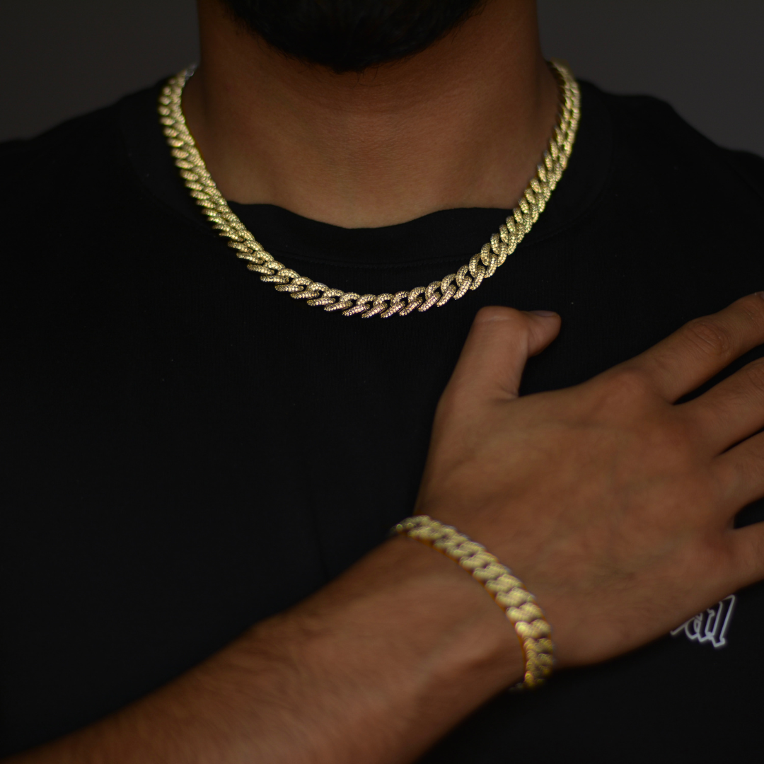 Iced Cuban Set 10MM - 18K Gold