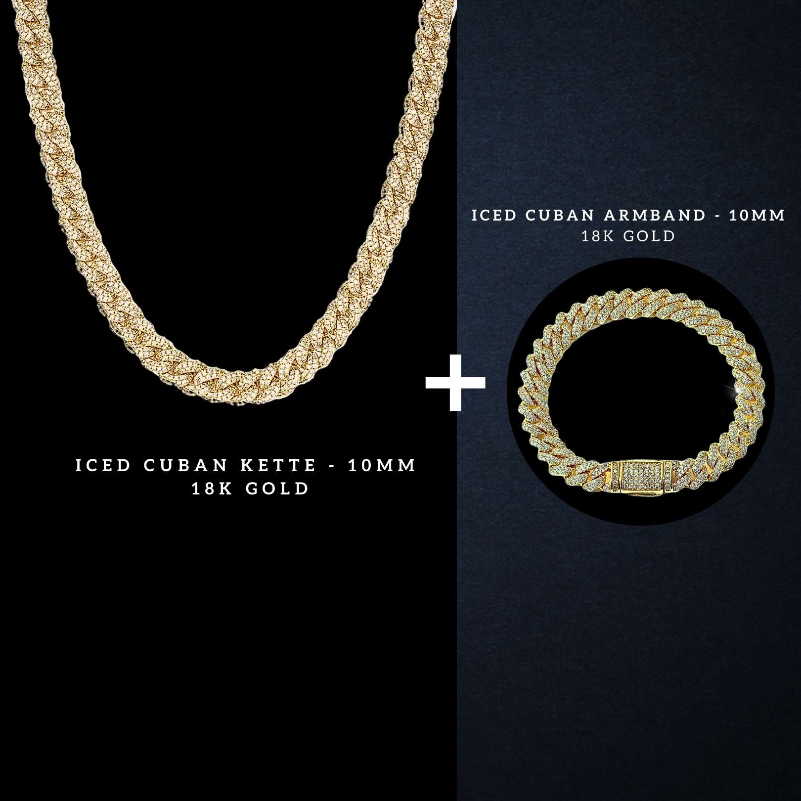 Iced Cuban Set 10MM - 18K Gold
