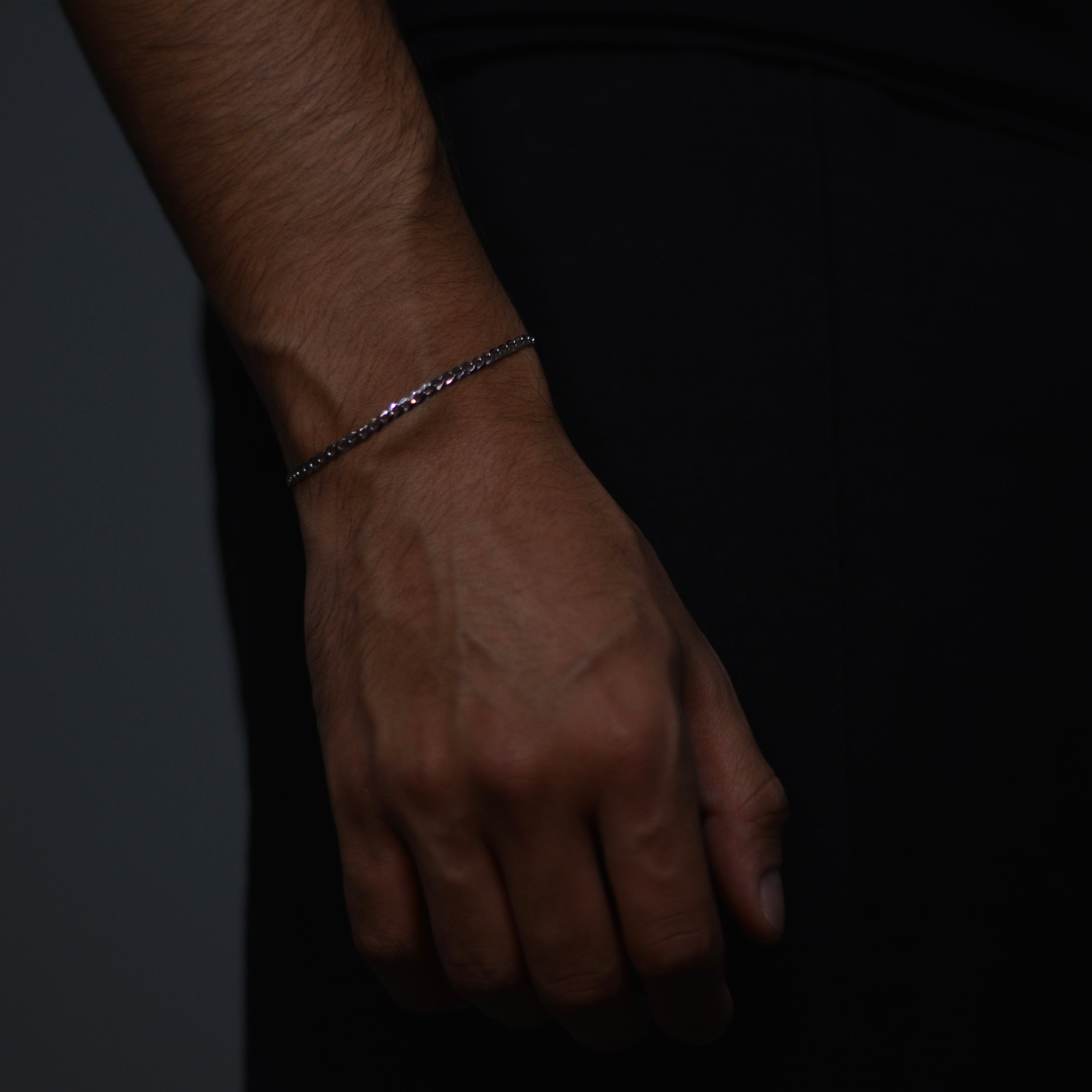 CLEAN FIGARO ARMBAND S925 - 3MM WEISSGOLD