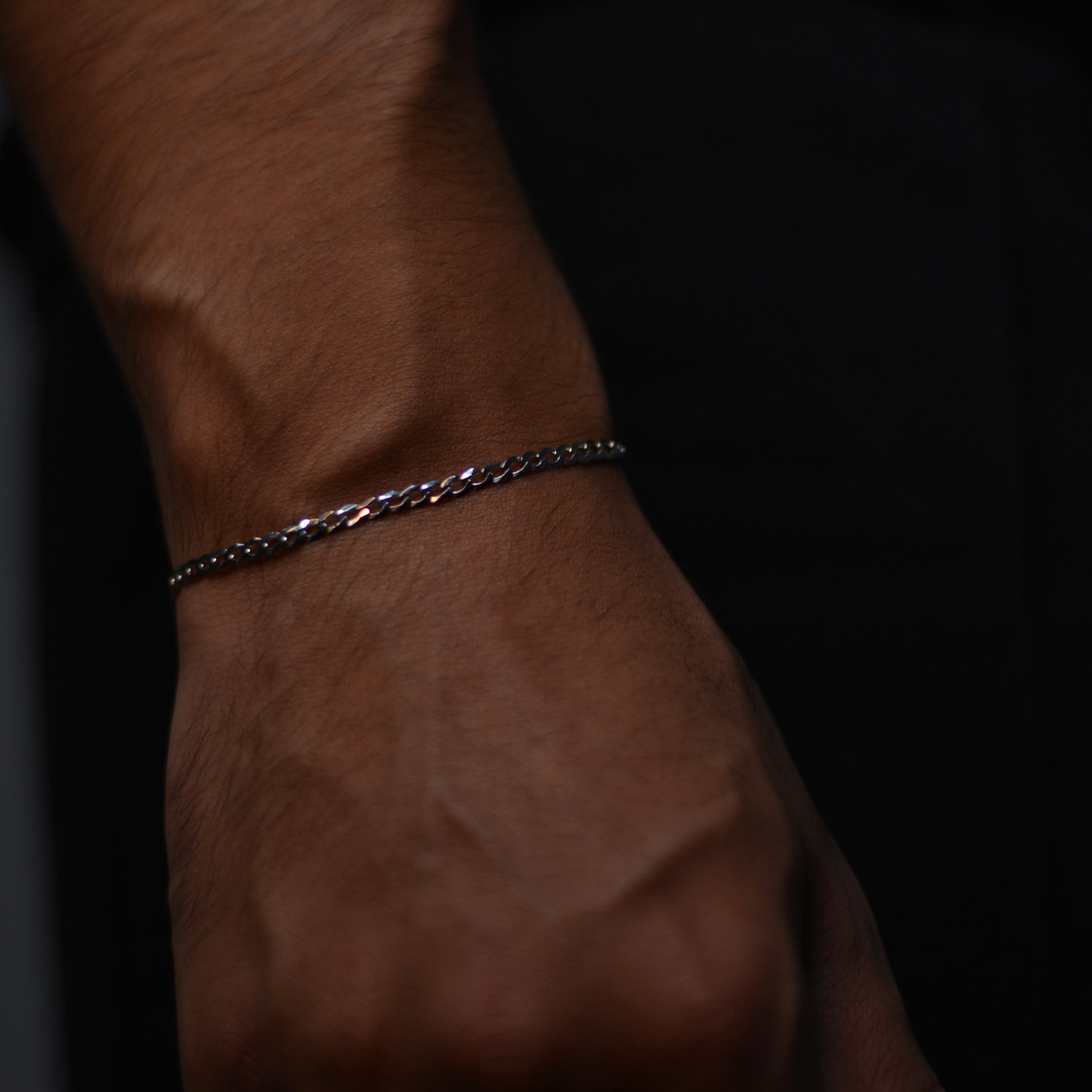 CLEAN FIGARO ARMBAND S925 - 3MM WEISSGOLD