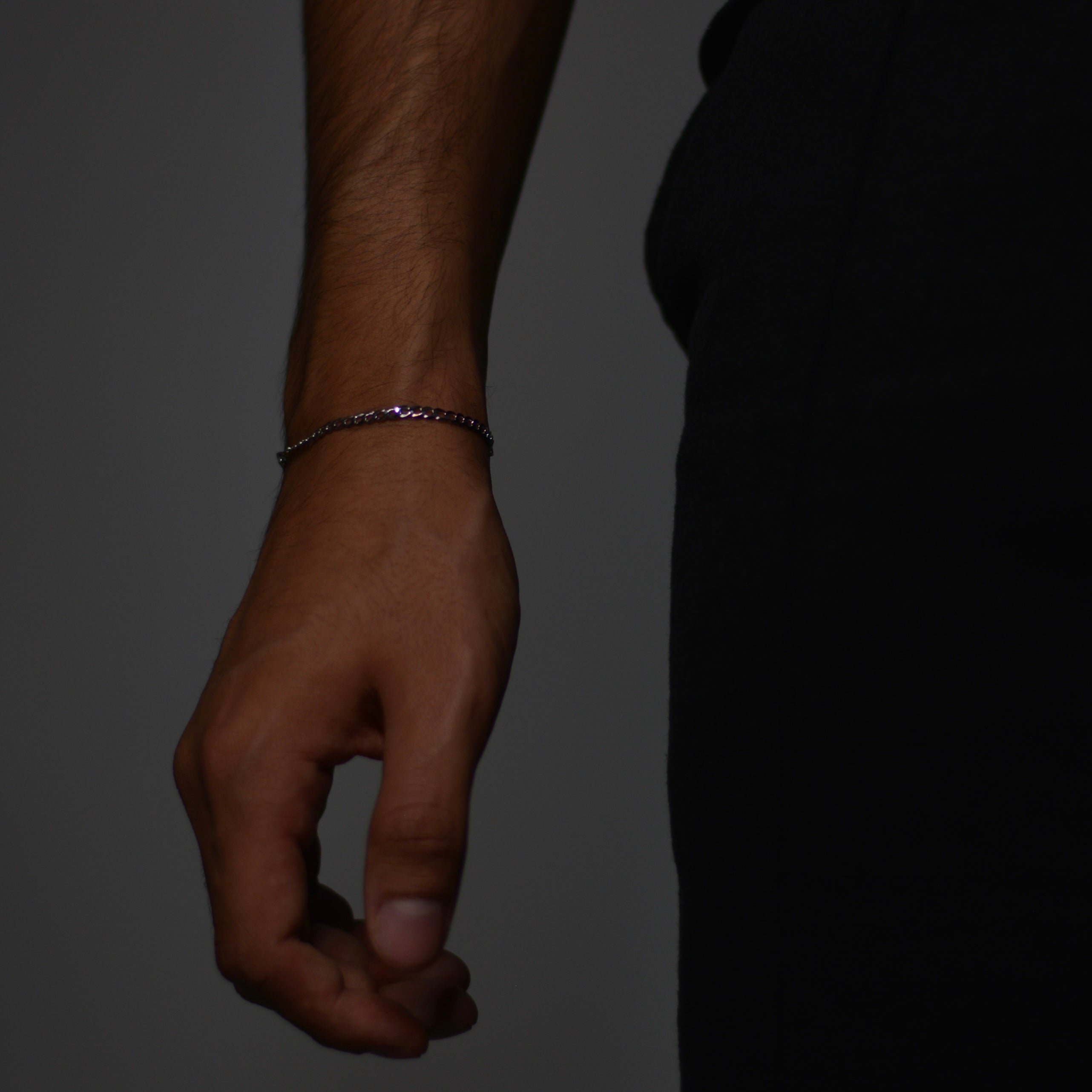 CLEAN FIGARO ARMBAND S925 - 3MM WEISSGOLD