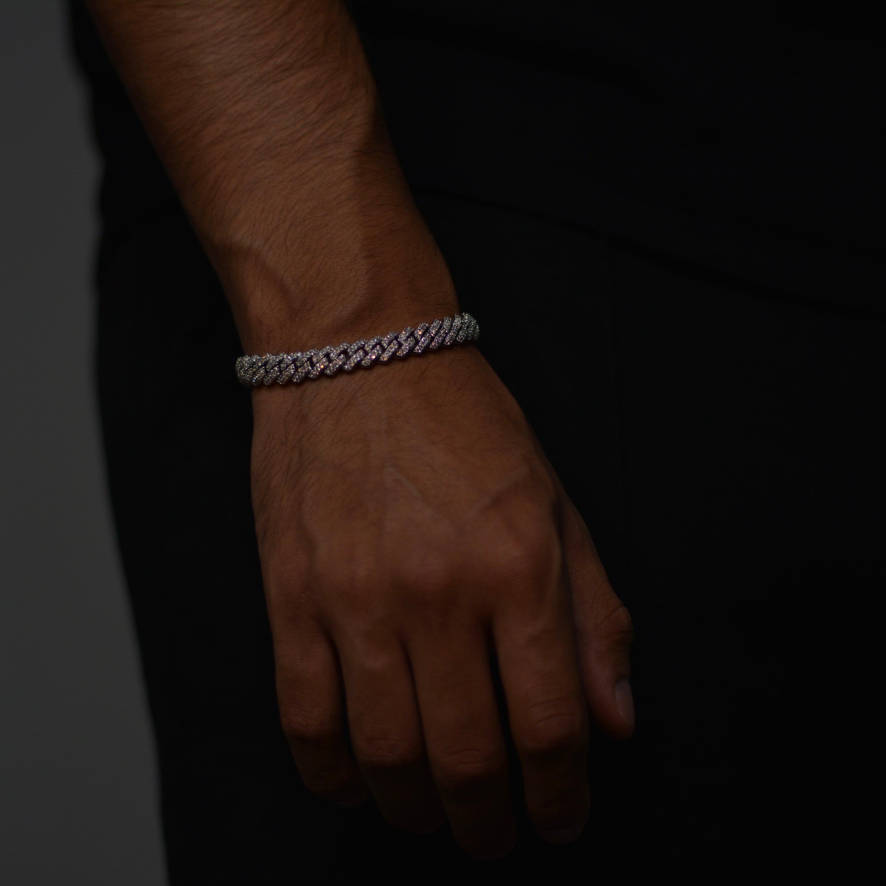 MOISSANIT ICY CUBANA ARMBAND S925 - WEISSGOLD