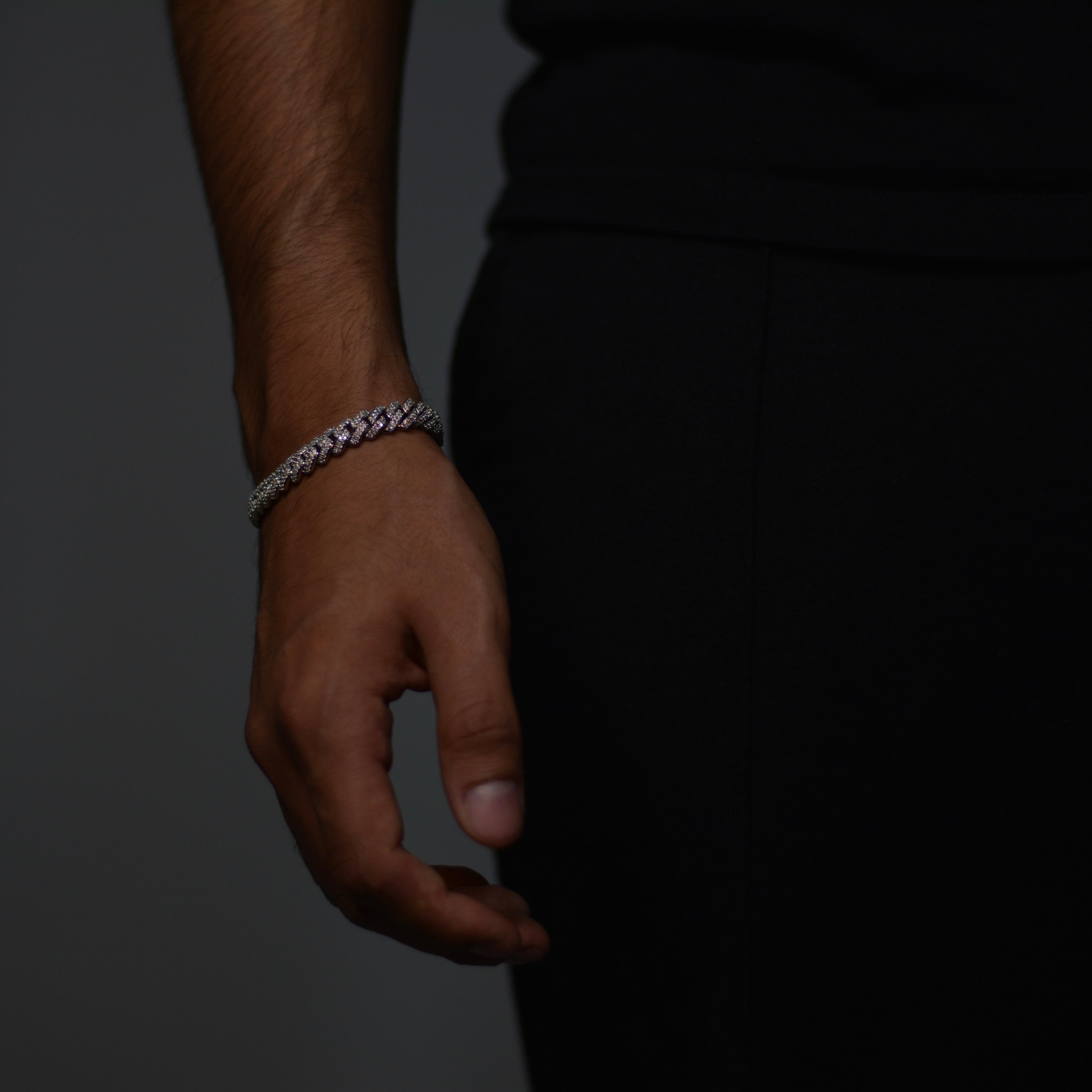 ICED CUBAN ARMBAND - 10MM WEISSGOLD