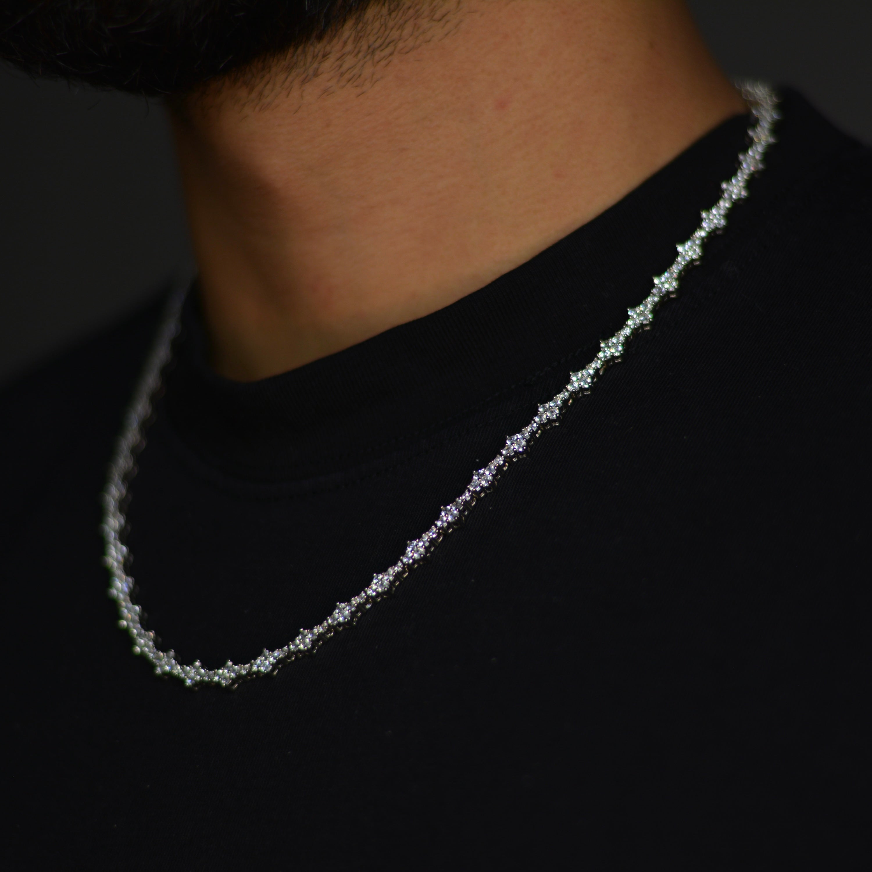 ICED ROSECOMB HALSKETTE - WEISSGOLD