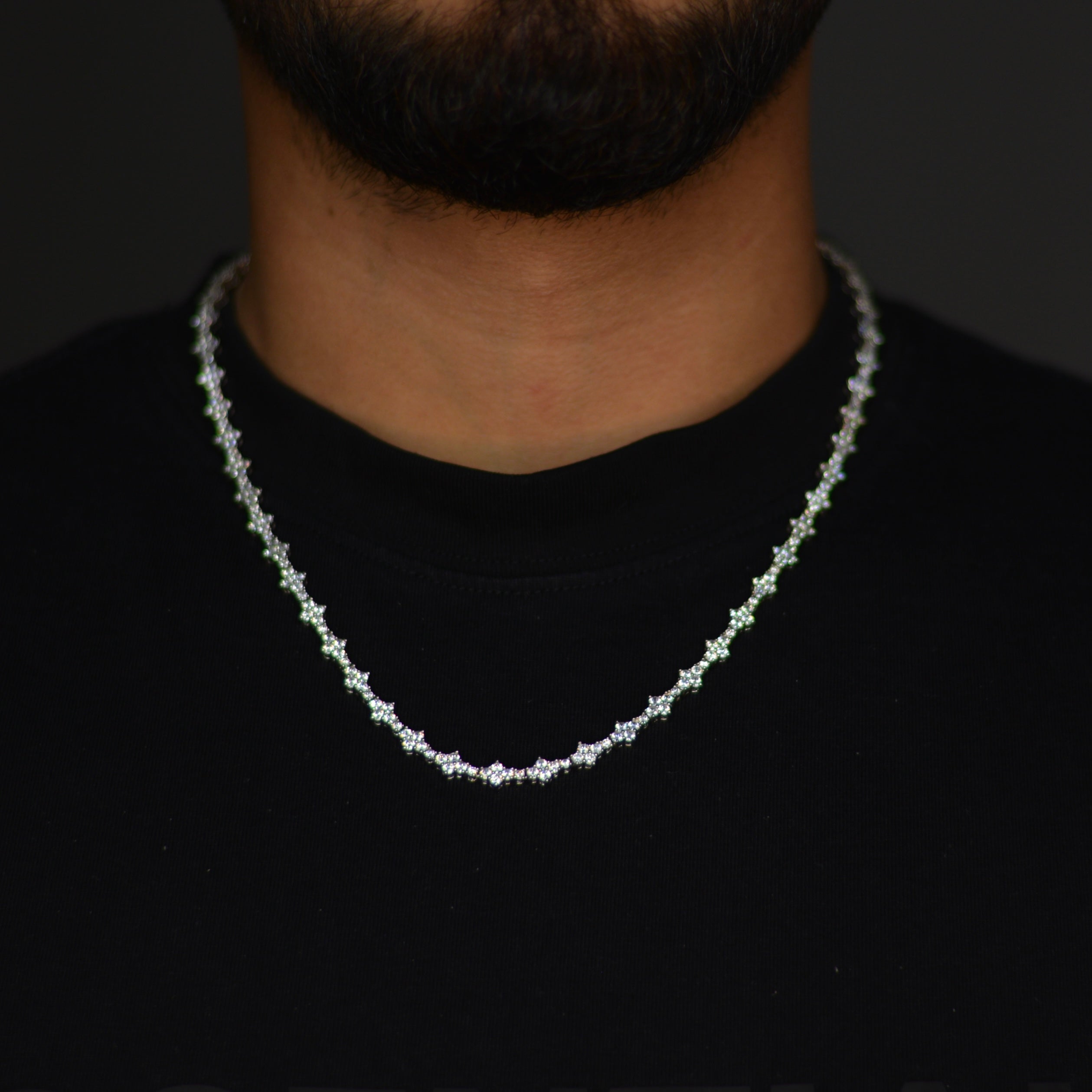 ICED ROSECOMB HALSKETTE - WEISSGOLD