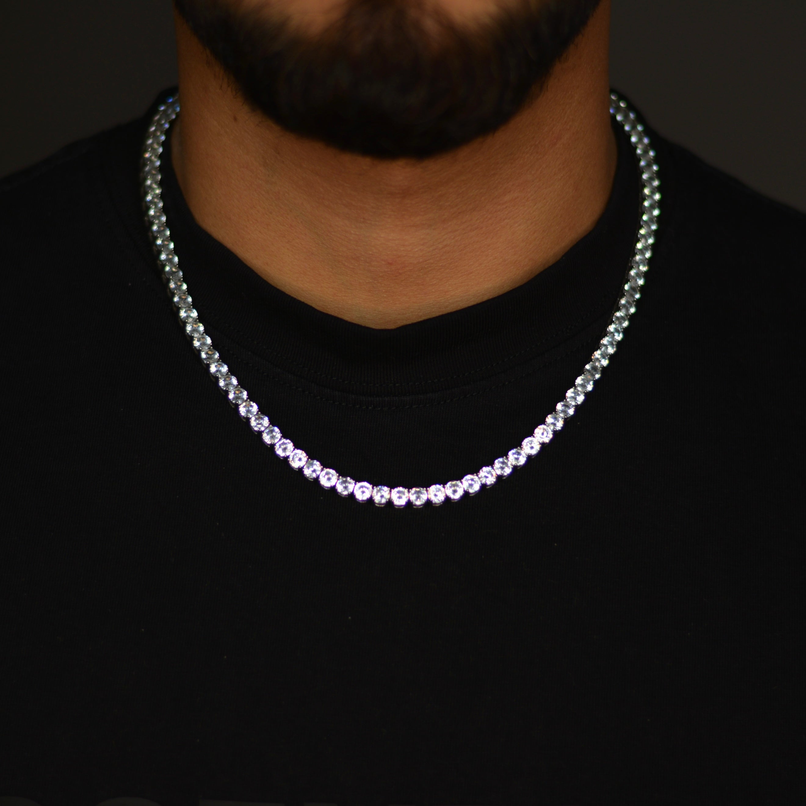 ICE BREAKER KETTE - 4MM WEISSGOLD