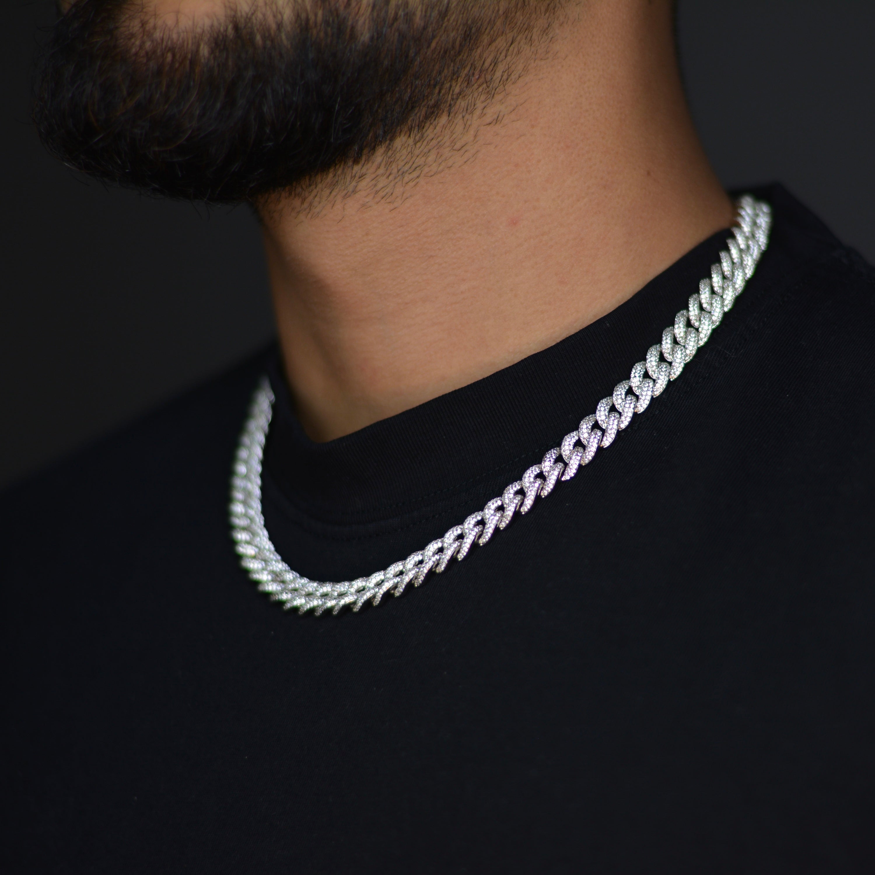 ICED CUBAN KETTE - 10MM WEISSGOLD