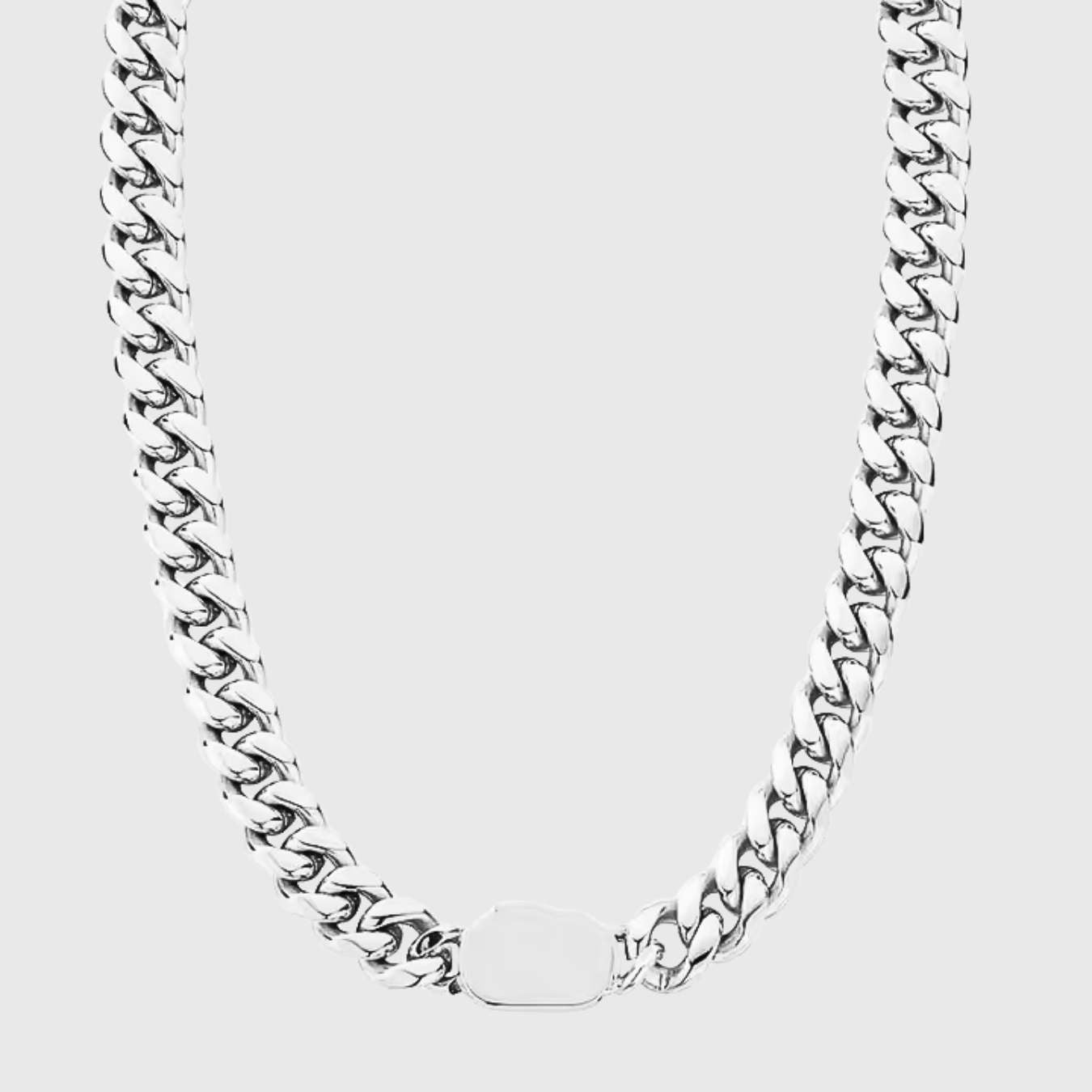 Clean Cuban Halskette 8MM - Weissgold