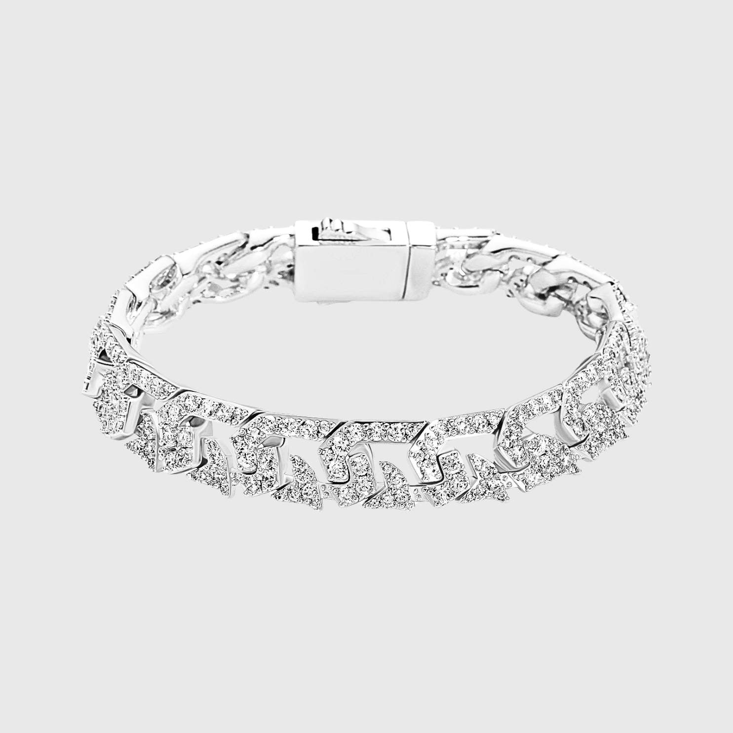 CHUNKY CUBAN ARMBAND - WEISSGOLD