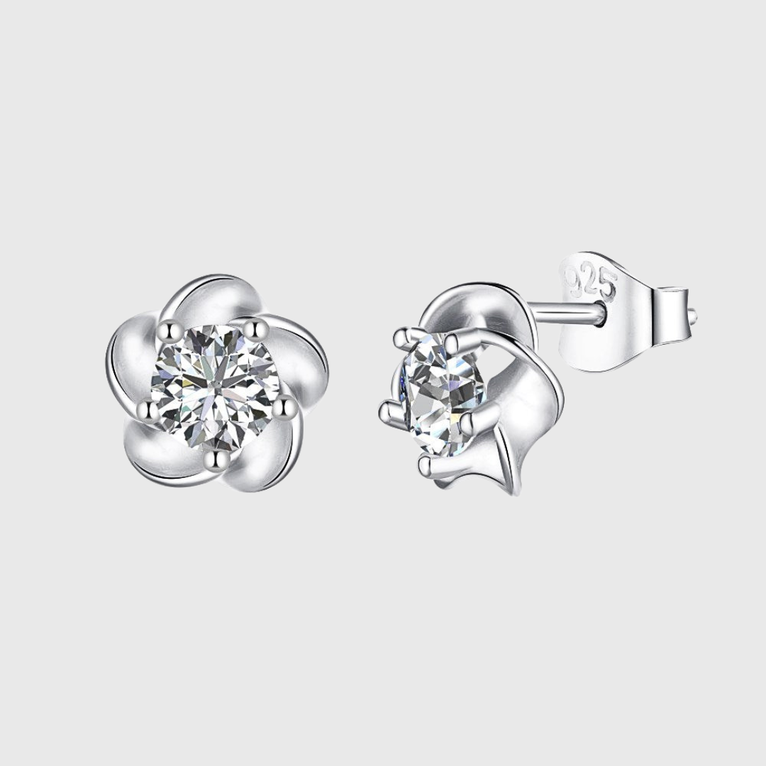 FLOWER OHRRINGE S925 - WEISSGOLD