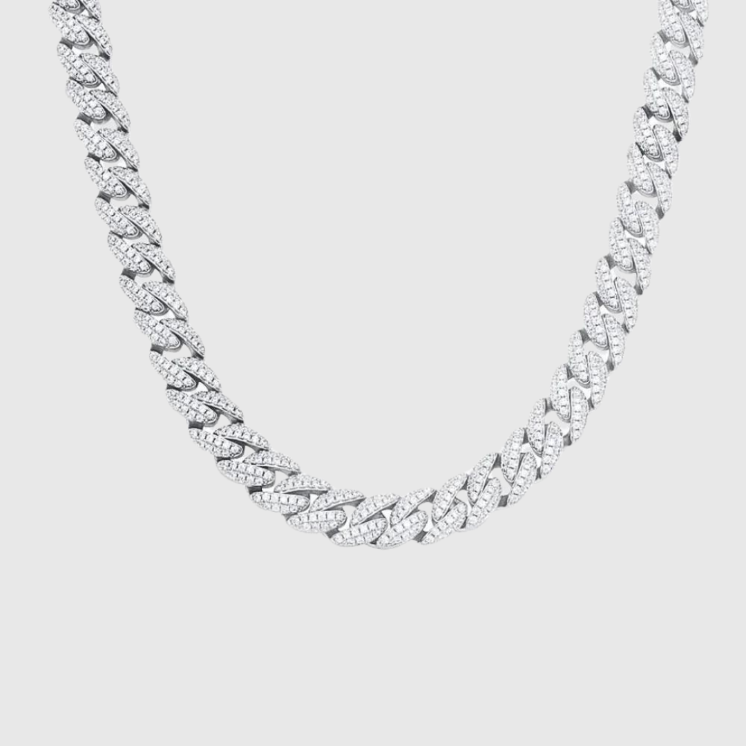 ICED CUBAN KETTE - 10MM WEISSGOLD